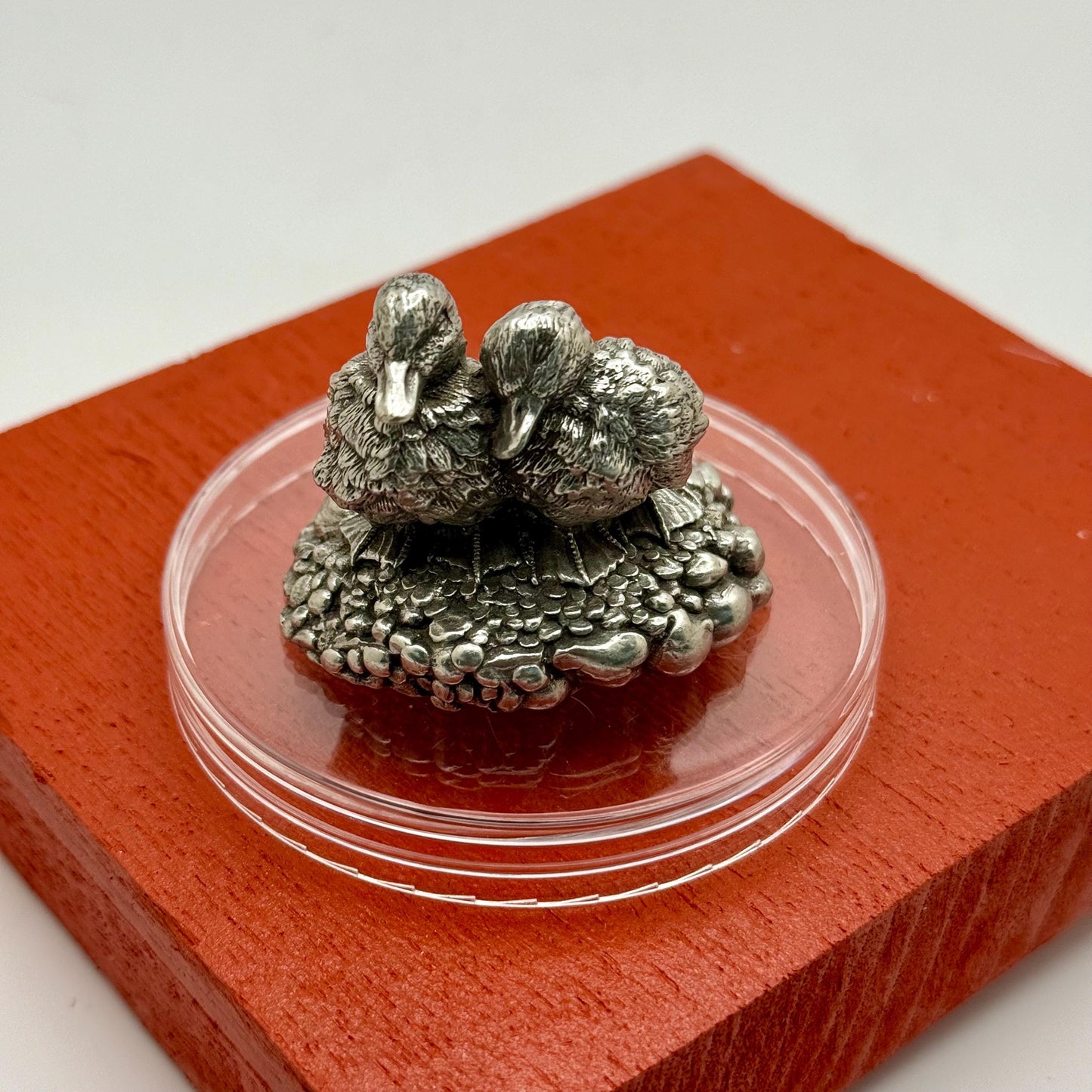 A Royal Selangor Pewter Ducklings Duck Bird Miniature 1994 Mini figure Collector