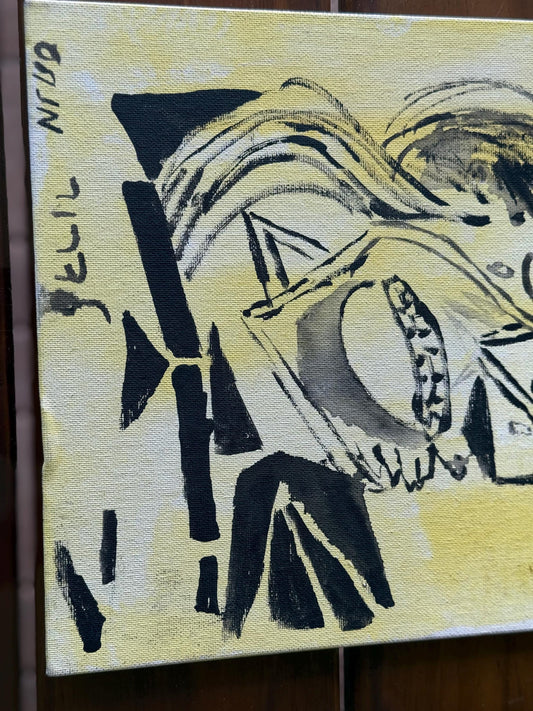 An original artist artwork painted canvas art Expressive Depiction Raw emotion