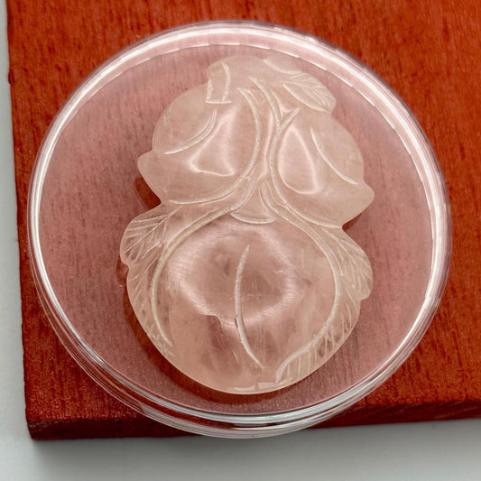 A Pink Jade Amulet Flower Rose Pedal Charm Hand Carved Old Pendant Fine Piece