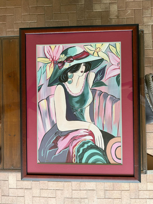 Artist Original Painting Meir LeMan Signed #20/500 Art Designer Classy Lady Hats