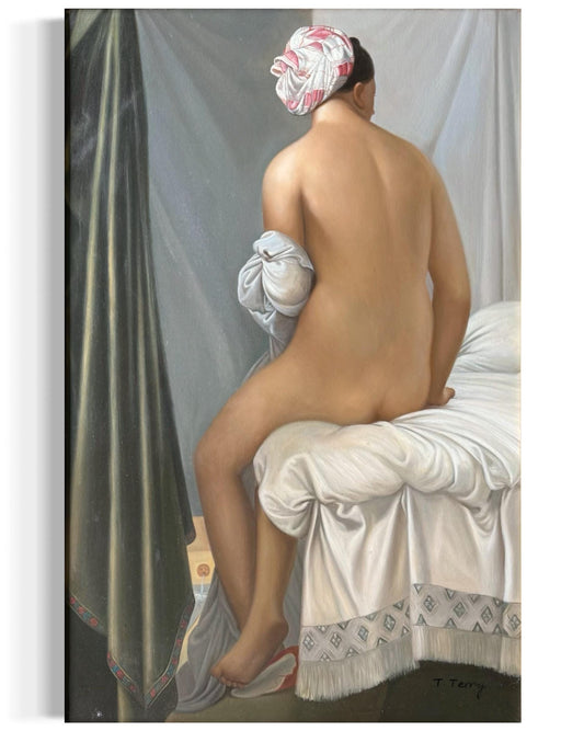A Original Artwork painted canvas art artwork of nude woman showing back 42x25