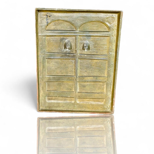 A Solid Bronze Ten Commandments Spelter Plaque Judaica Vintage Antique Wall Art