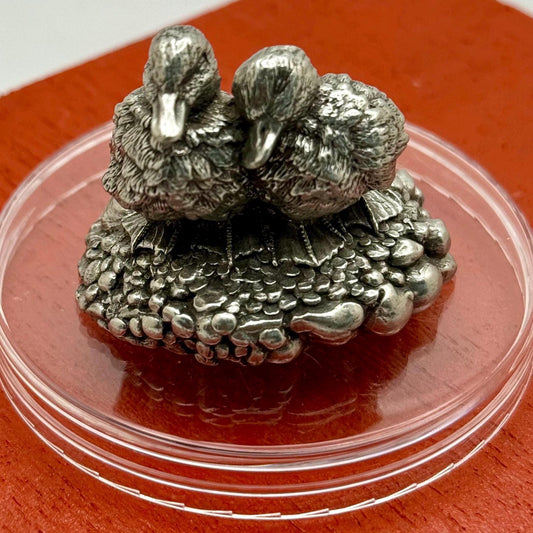 A Royal Selangor Pewter Ducklings Duck Bird Miniature 1994 Mini figure Collector