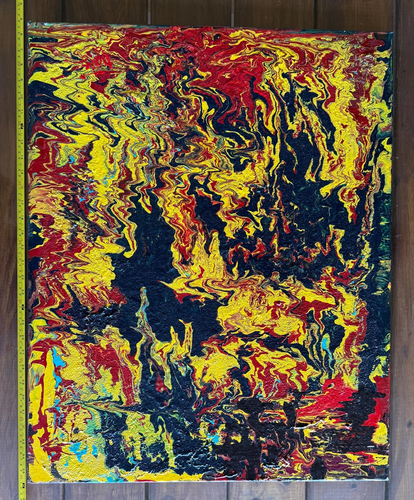Original Kathy Linden Abstract Art Hand Painted Canvas 24x30 Signed Acrylic pour