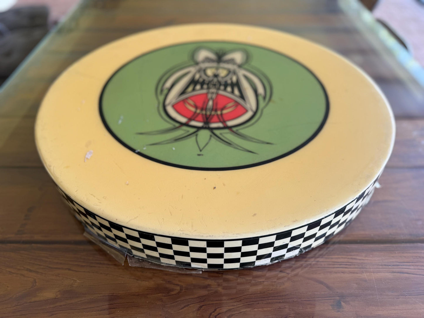 A Custom Ed Big Daddy Roth Rat Fink Hotrods Pinstriping Logo Checkered Tabletop