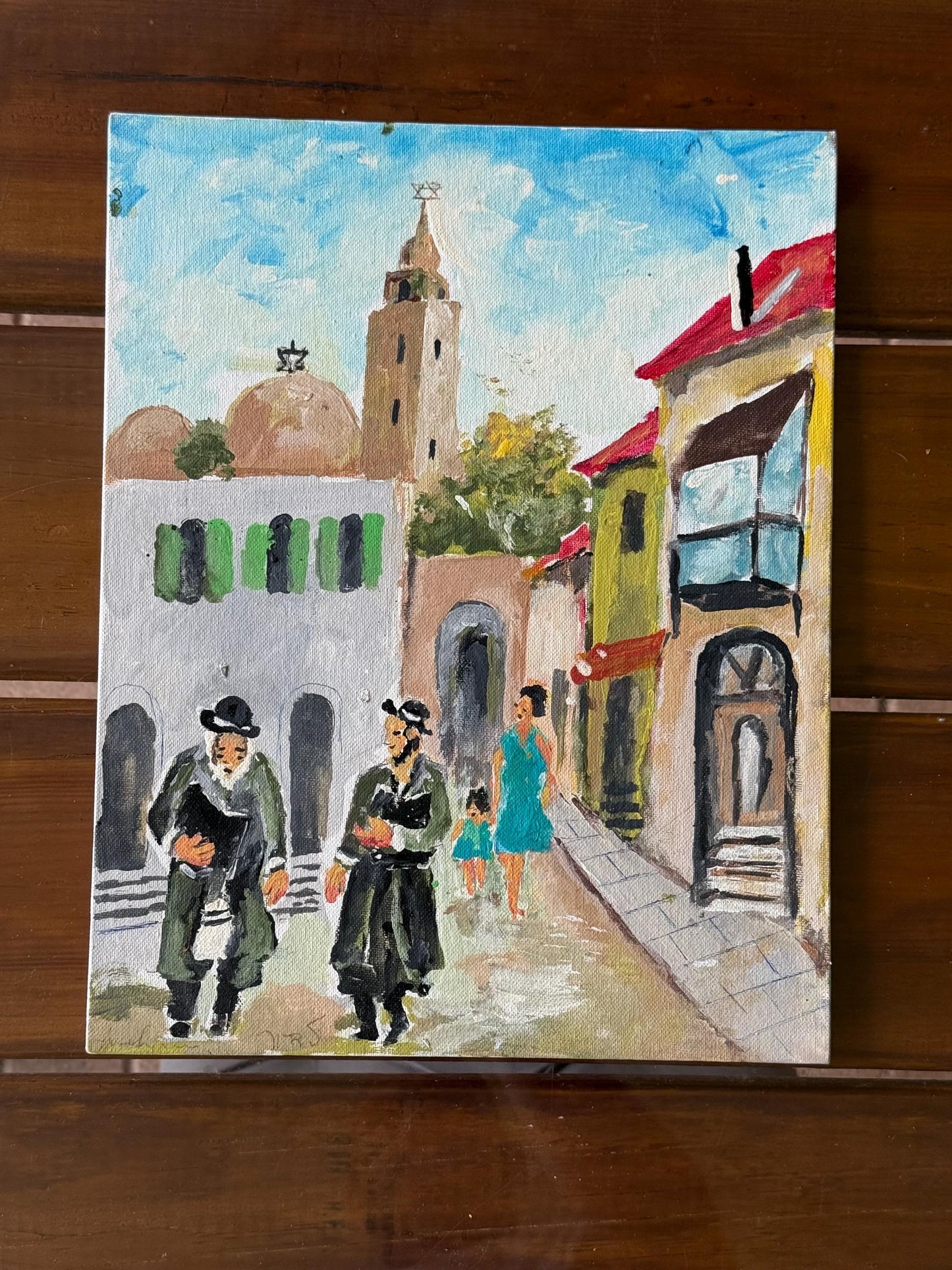 A painted canvas vibrant Jerusalem rich cultural Architecture history scenic Art