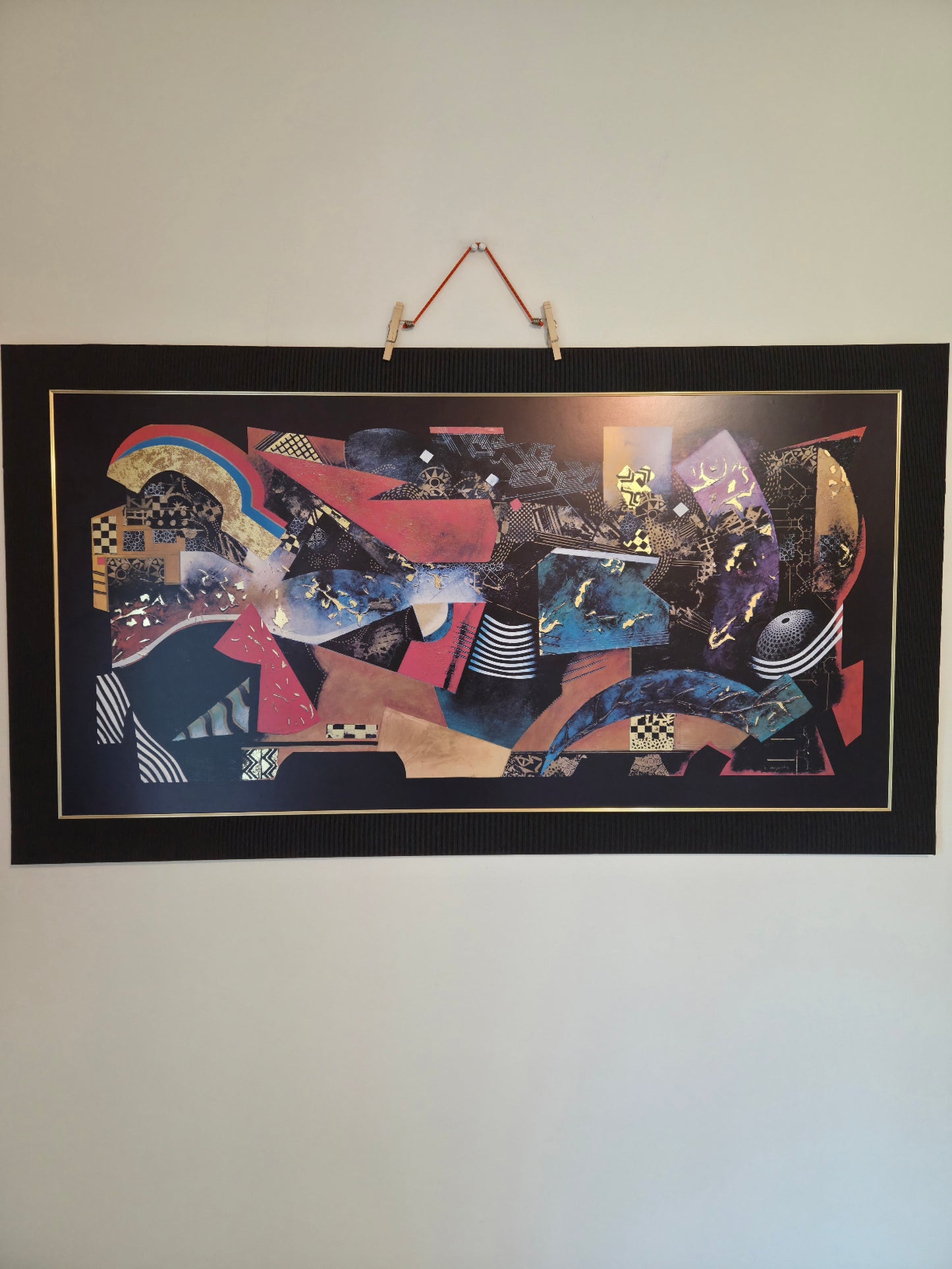 John Douglas "Momentary Lapse of Time" Large Abstract Framed Print Gold Leaf Art