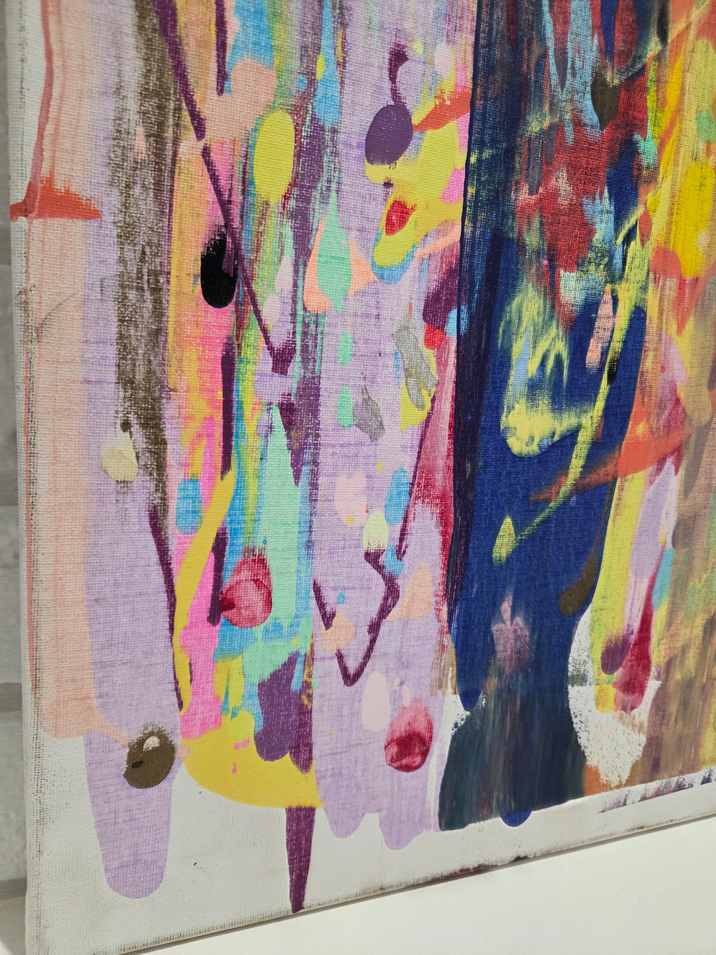 Original Abstract Painting On Canvas Modern Vibrant Colorful Drip Wall Art Decor