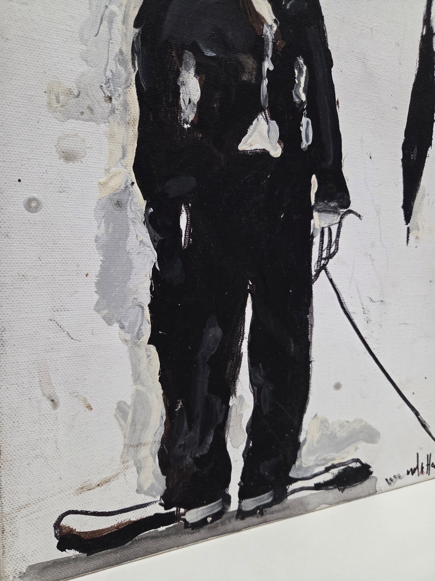 Original Painting On Canvas Charlie Chaplin Artwork Signed Art Film Decor 2 of 3