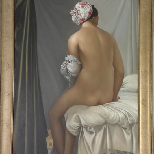 Valpinçon Bather Master Repro Oil On Canva Painting Signed T. Terry After Ingres