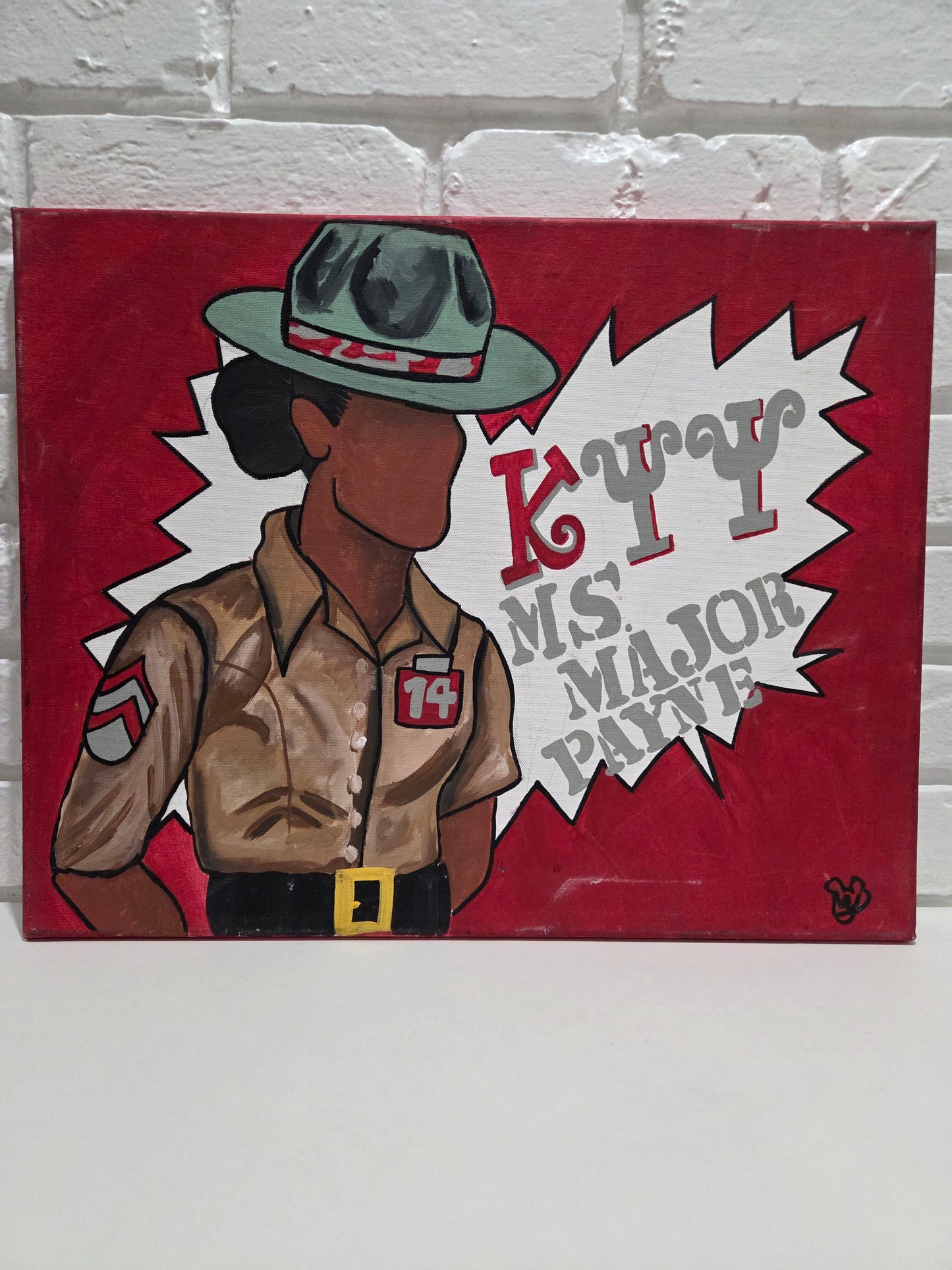 Original Female Drill Sergeant Instructor Officer Trooper Painting on Canvas Art