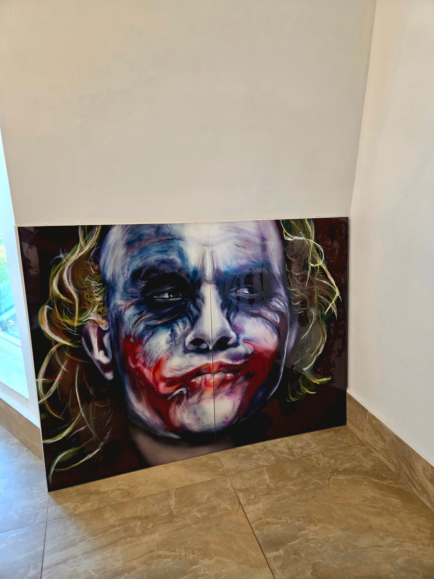 Large Joker Pop Art Wall Art Comic Villain Portrait Batman Inspired Contemporary