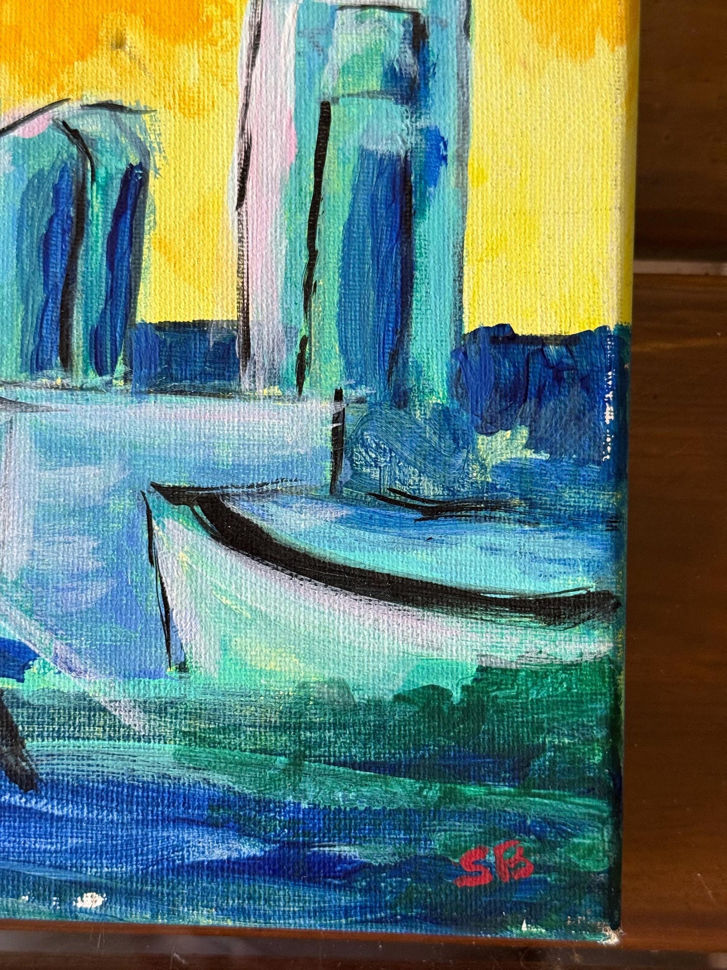 A Painted Canvas Artist Original Artwork Art vibrant skyline captain America NYC