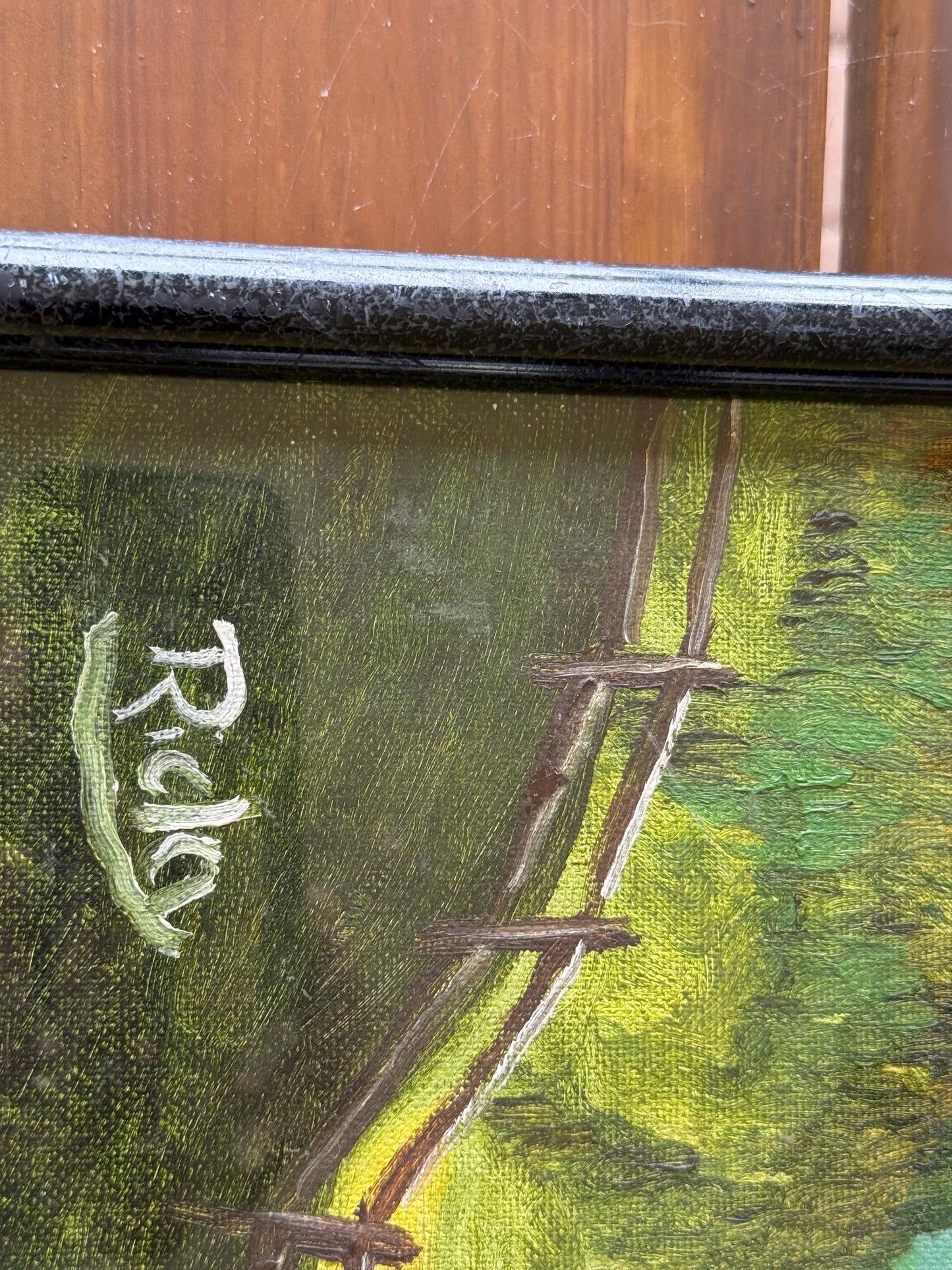 A signed original painted canvas Artist Artwork Mountains Landscape Scenery Art