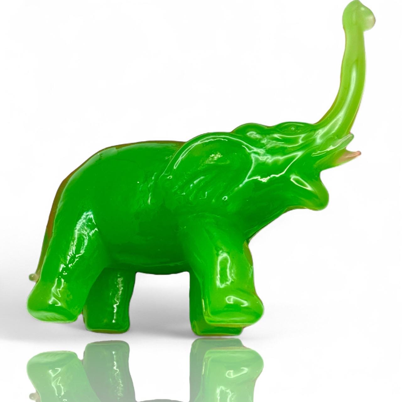 Antique Vintage Jade Hand Carved Elephant Figure Collector Display Piece