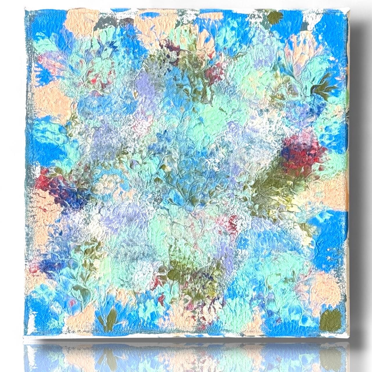 Color Blast Abstract Floral Textured Paint Original Canvas Art Artist Signed