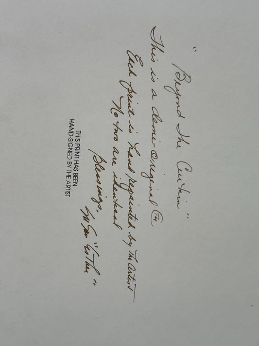 An Original Giclee Watercolor by SuSan 'Esther' Beyond The Curtain Spiritual Art