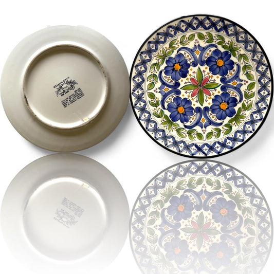 A Hand-Painted Ceramic Collector Wall Plate from Spain Flower Pedals Art Vintage
