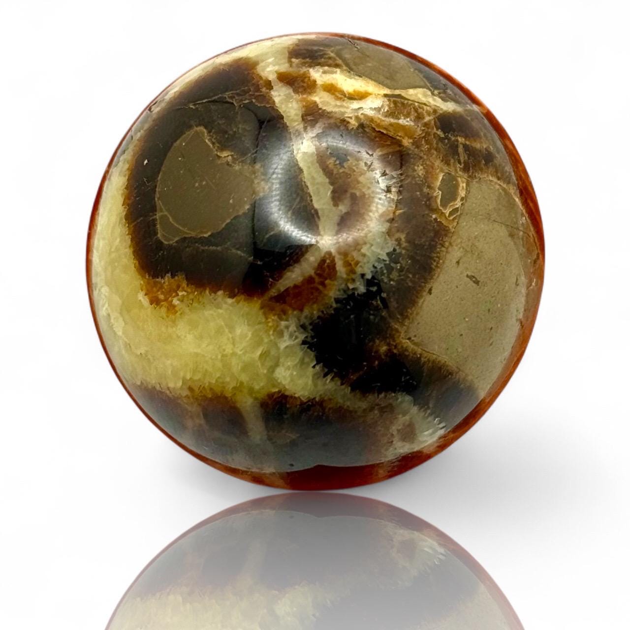 A Septarian Dragon Stone Sphere Crystal Ball Geode Fine Mineral Specimen Rock