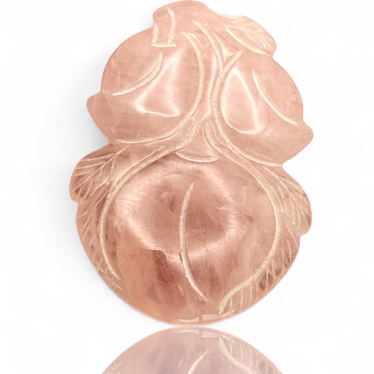 A Pink Jade Amulet Flower Rose Pedal Charm Hand Carved Old Pendant Fine Piece