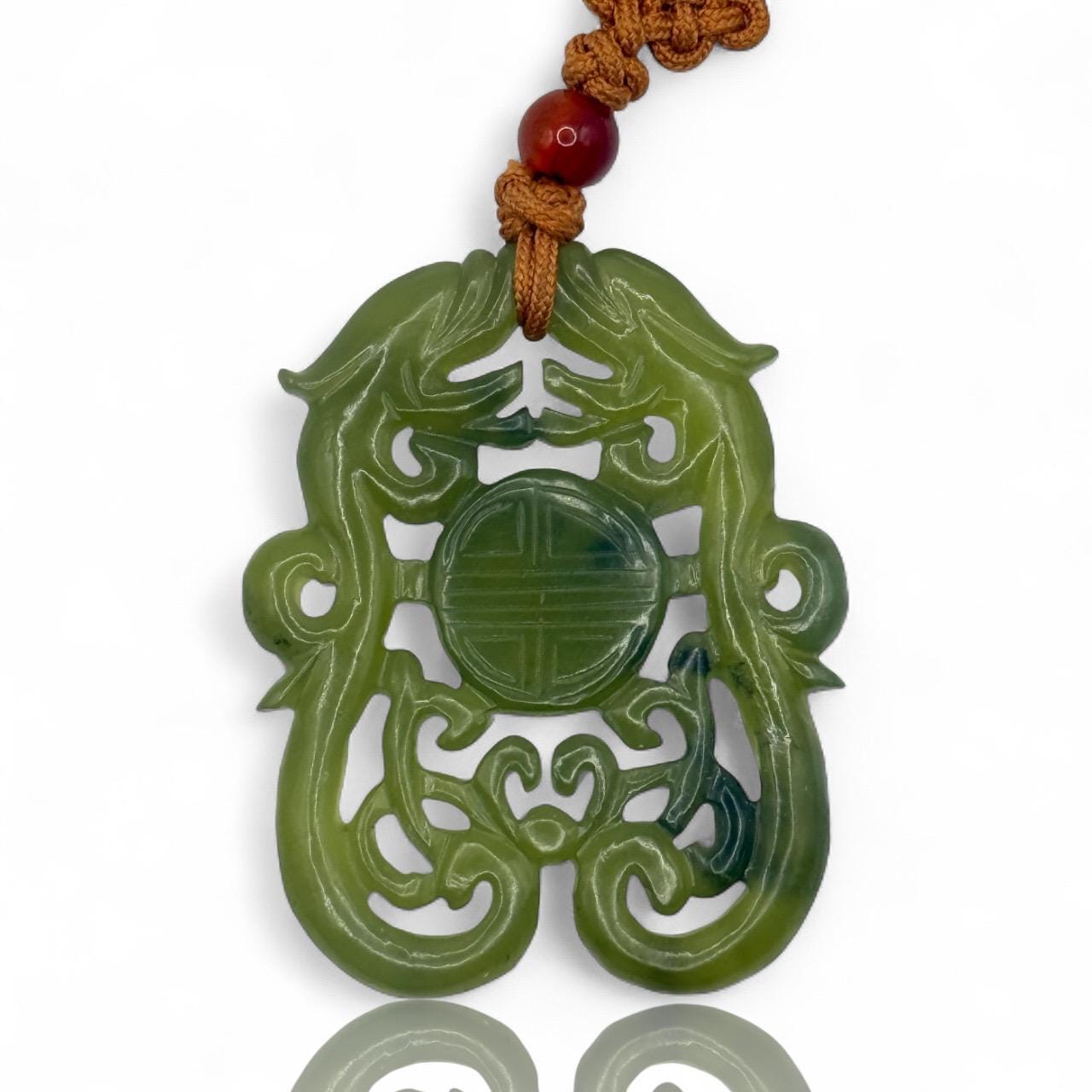 A Natural Fine Grade Green Jade Hand Carved Antique Asian Amulet Pendant Piece