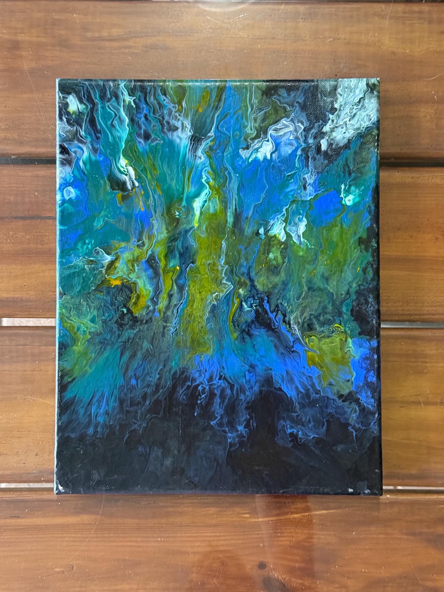 Abstract Acrylic Pour Original Painting Canvas Artist Artwork Vivid Colors Art