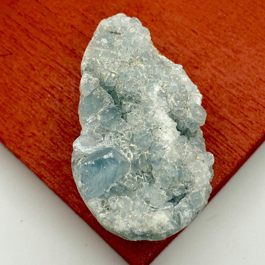 A Blue Celestite Natural Quartz Crystal Druzy Geode Fine Mineral Specimen Rock Charm