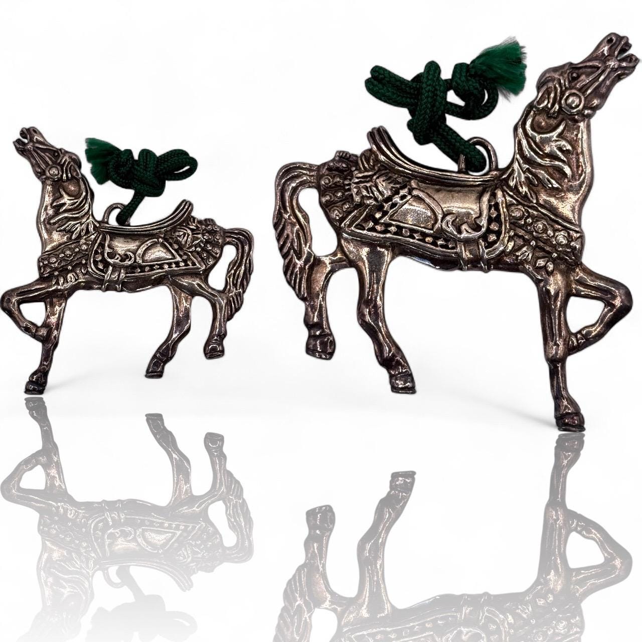 A Reed & Barton 1990 Carousel Horse Ornament 3rd Annual Edition Silver Vintage Art