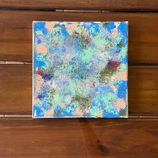 Color Blast Abstract Floral Textured Paint Original Canvas Art Artist Signed