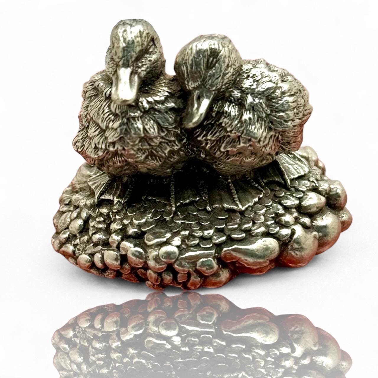 A Royal Selangor Pewter Ducklings Duck Bird Miniature 1994 Mini figure Collector