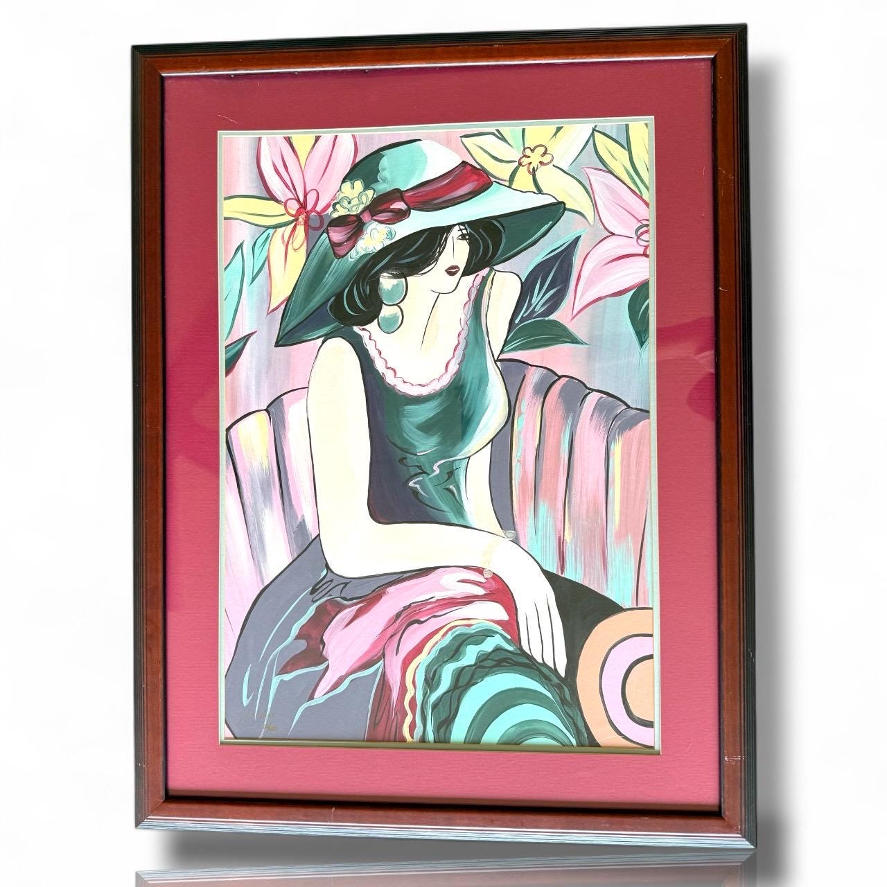 Artist Original Painting Meir LeMan Signed #20/500 Art Designer Classy Lady Hats