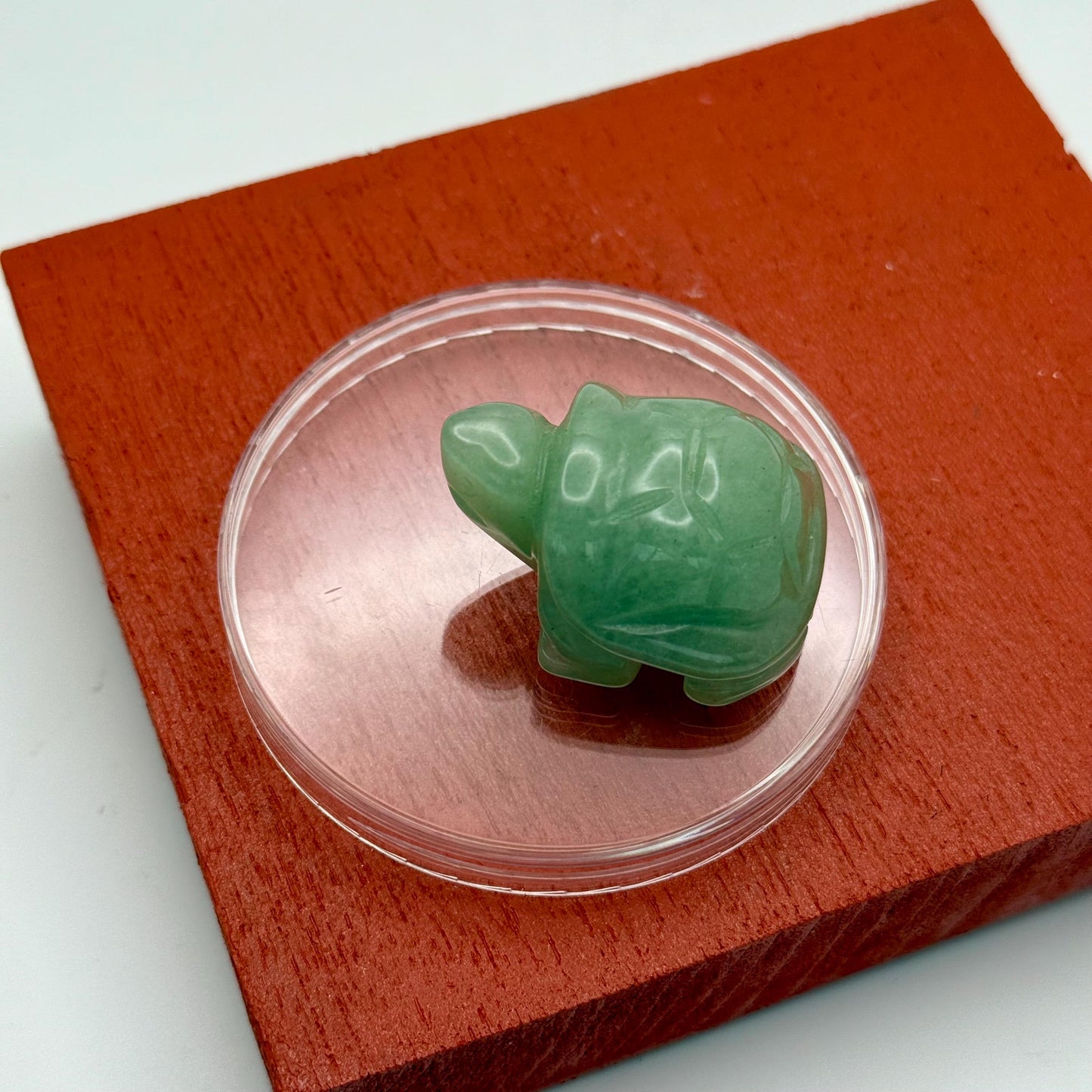 An Adorable Mini Miniature Turtle Carved Natural Green Aventurine Crystal Lucky Charm