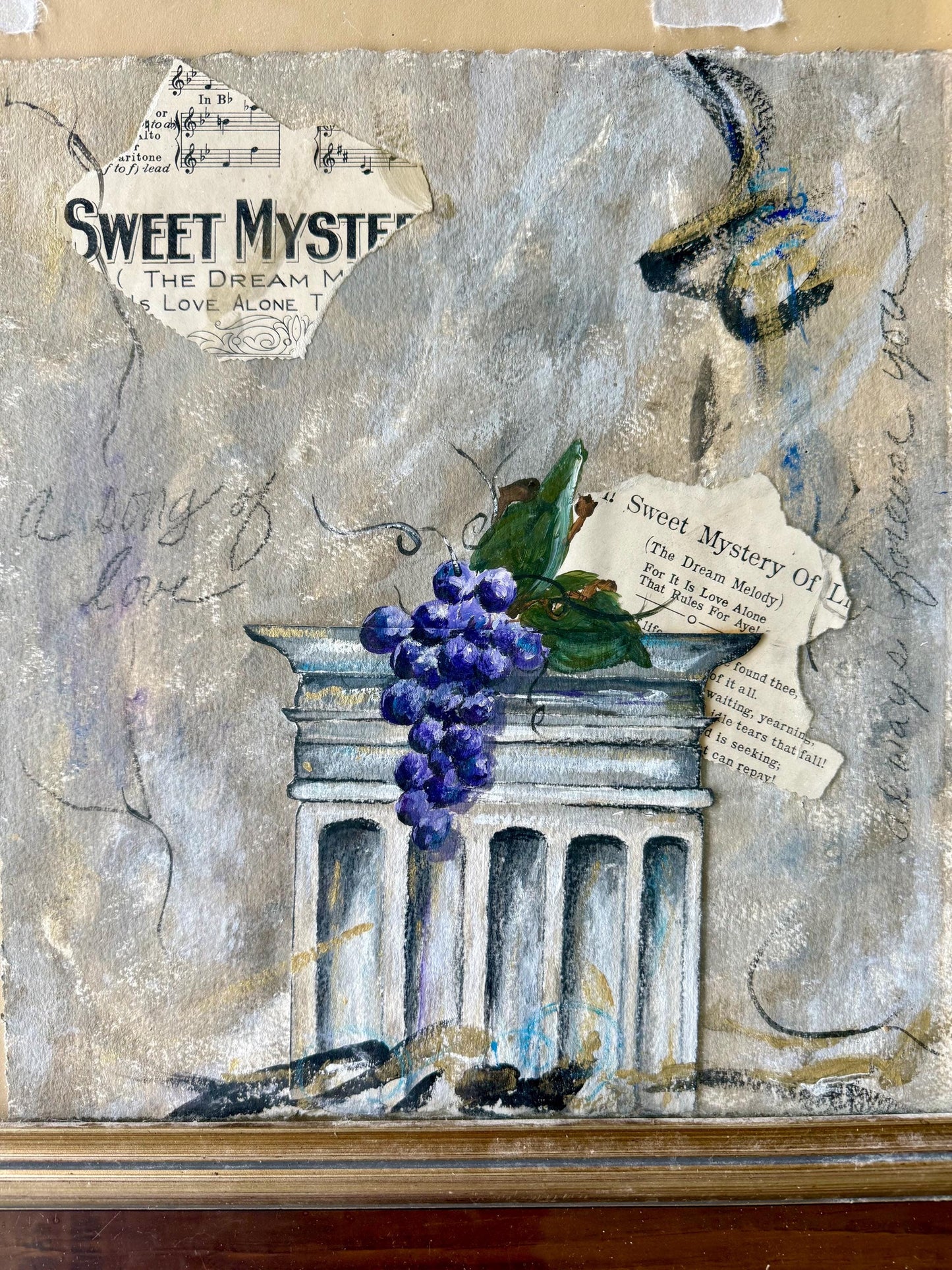 A Mixed Media Artwork Original Painting Sweet Mystery Vino Italiano Fine Art