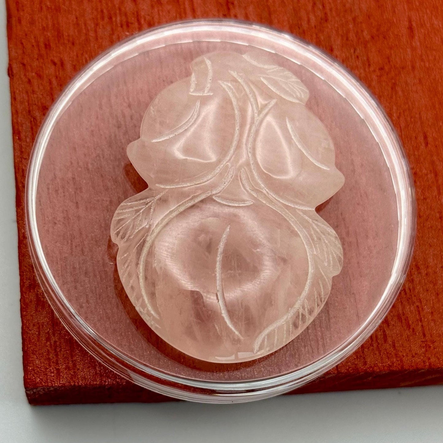 A Pink Jade Amulet Flower Rose Pedal Charm Hand Carved Old Pendant Fine Piece