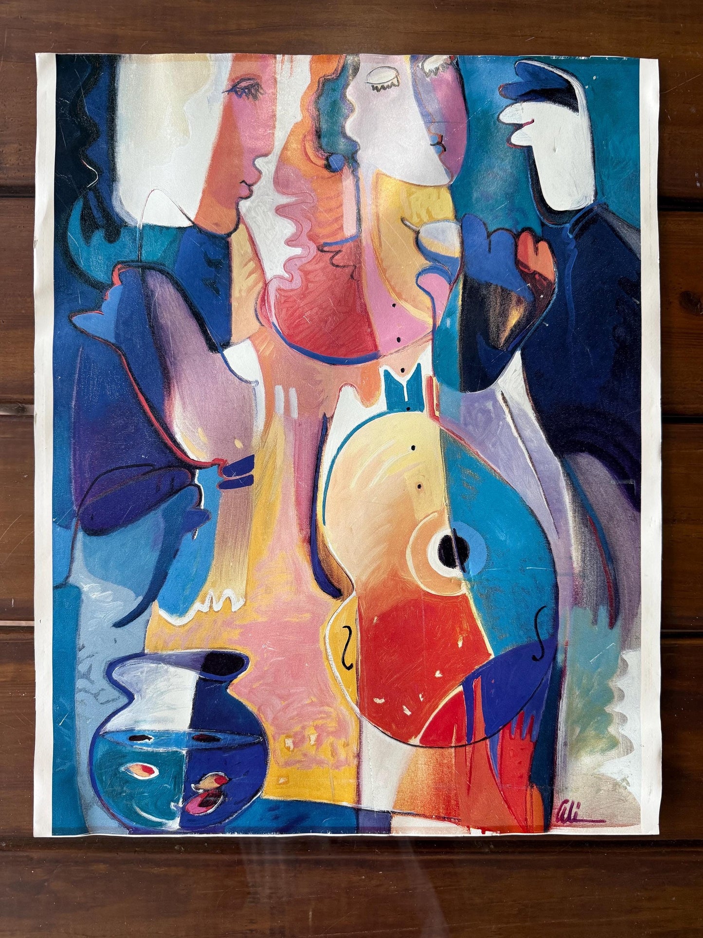 Las Olas Ali Golkar Signed Giclee Fine  art work Print Poster Lithograph Vintage