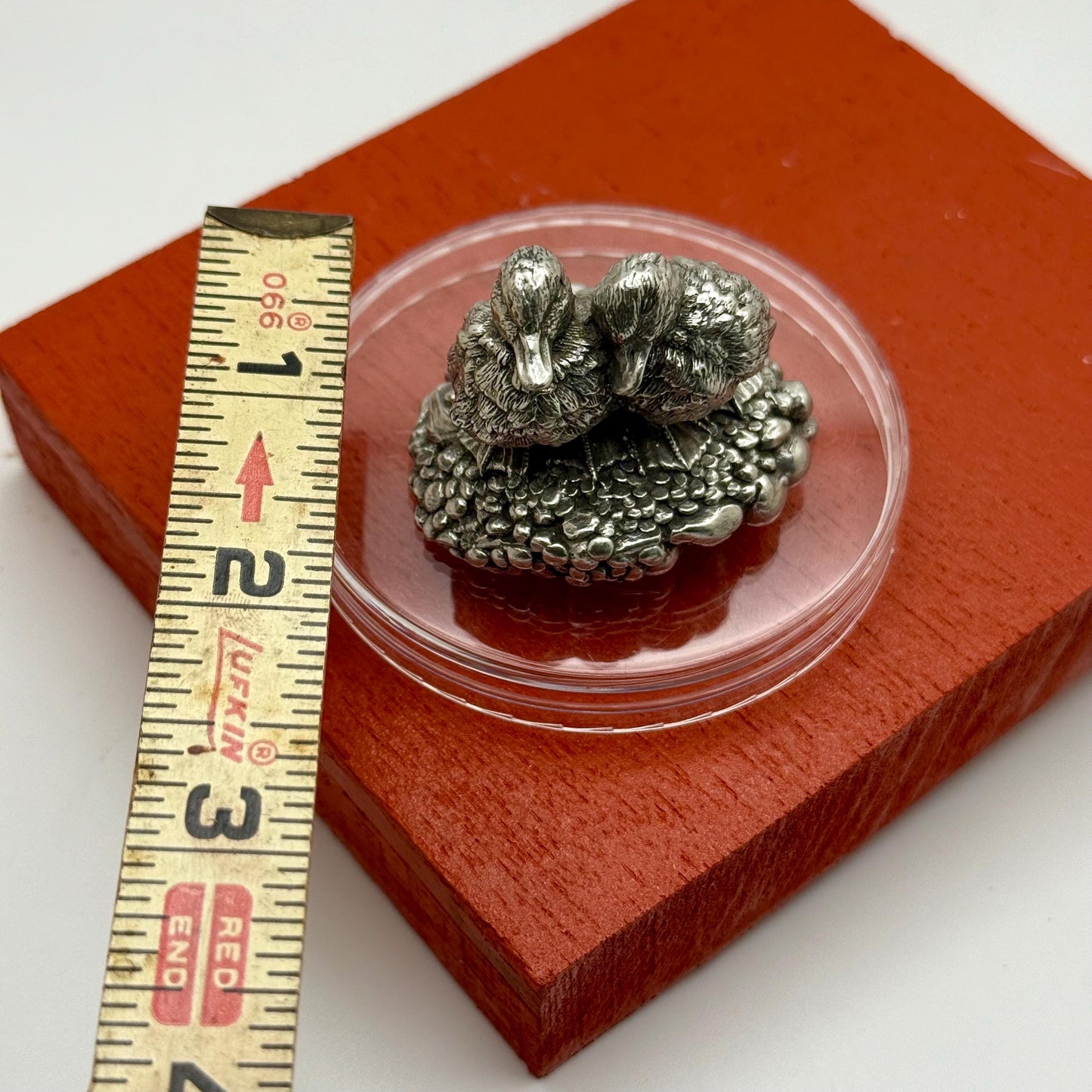 A Royal Selangor Pewter Ducklings Duck Bird Miniature 1994 Mini figure Collector