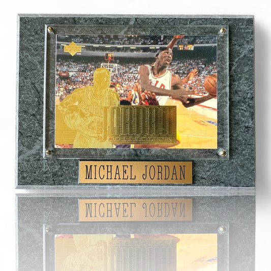 A 1995-96 Upper Deck Michael Jordan Jumbo Collection Card framed Plaque Vintage