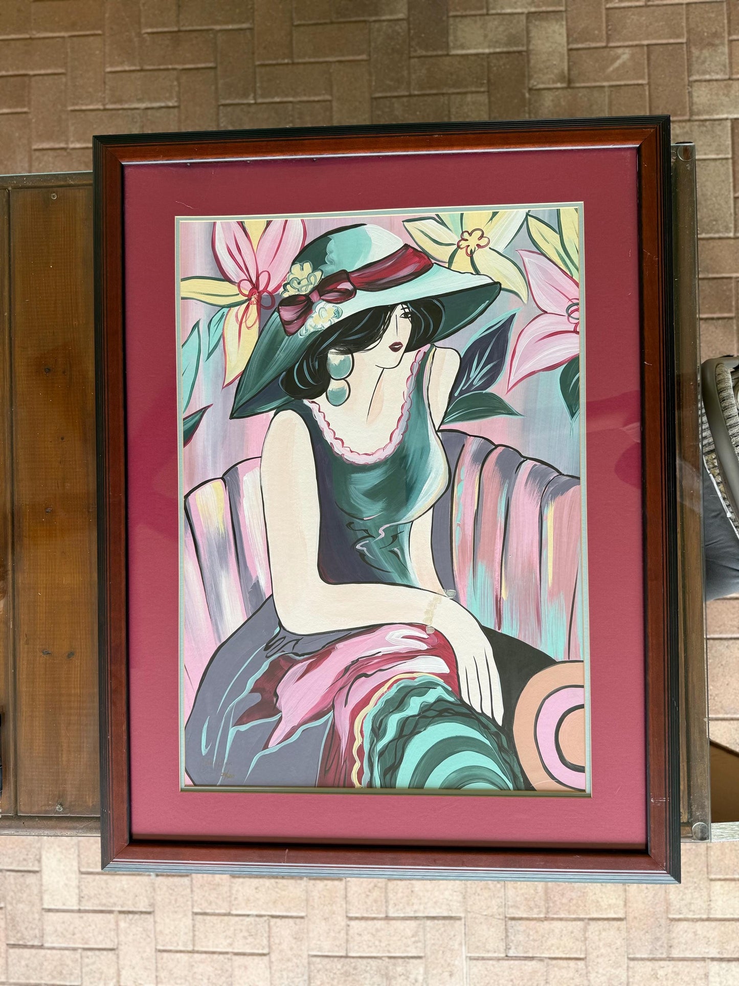 Artist Original Painting Meir LeMan Signed #20/500 Art Designer Classy Lady Hats
