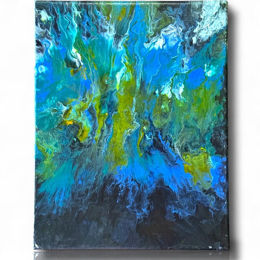 Abstract Acrylic Pour Original Painting Canvas Artist Artwork Vivid Colors Art