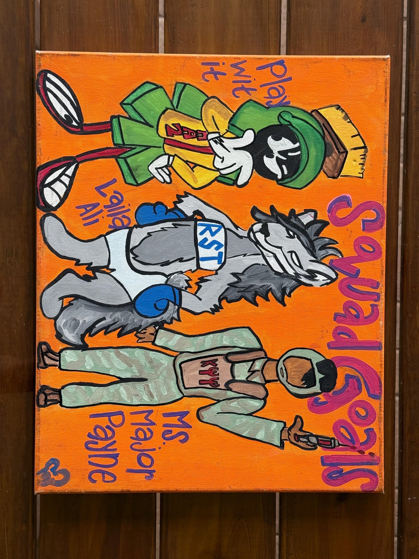 A Painted Canvas Artist Original Artwork Marvin Martian Looney Tunes Space Jam