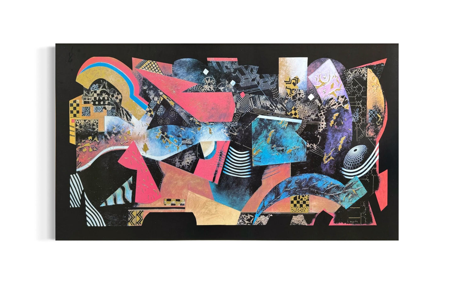 Large Abstract Modern Gold Foil Lithograph Momentary Lapse of Time John Douglas