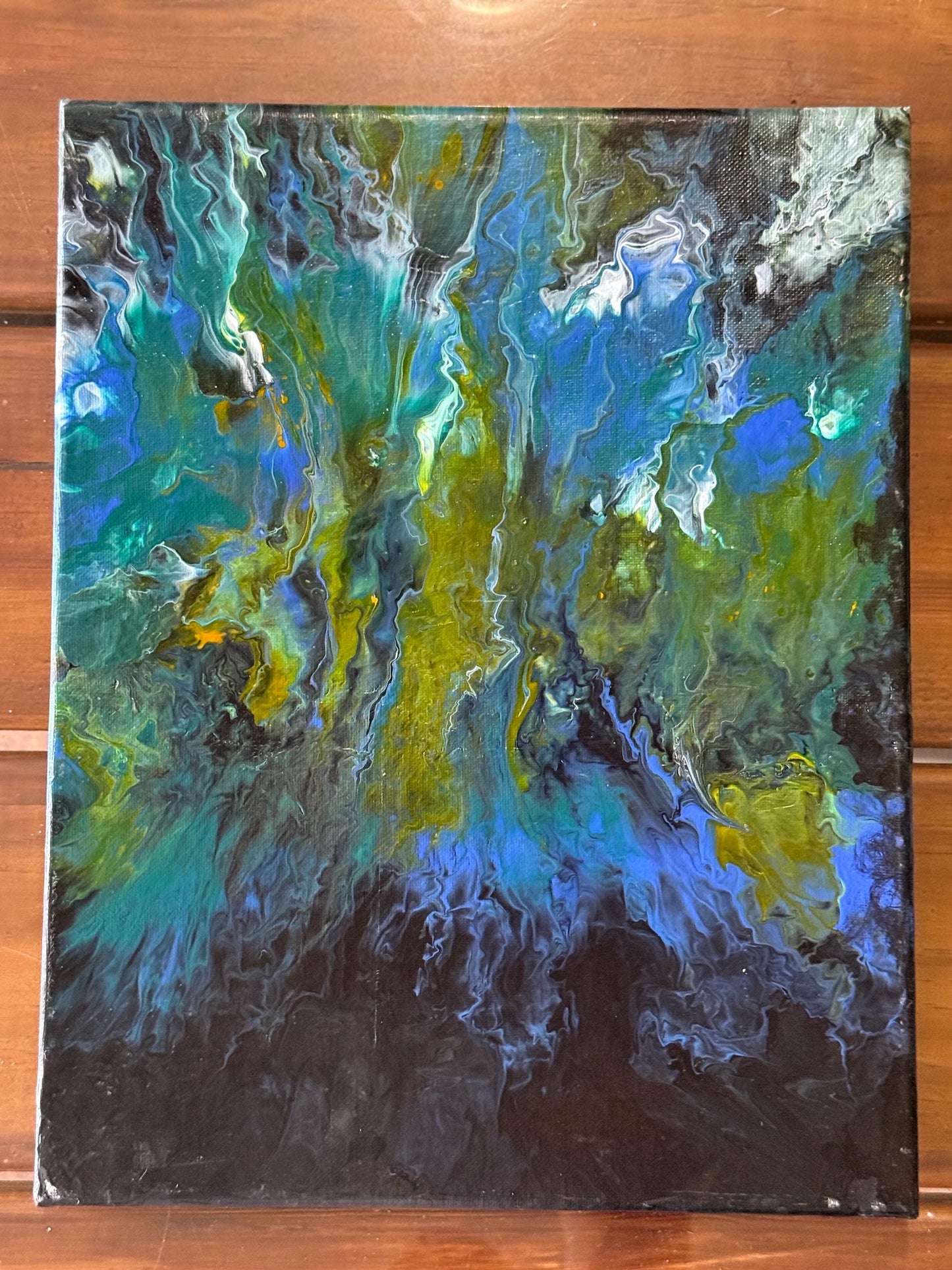 Abstract Acrylic Pour Original Painting Canvas Artist Artwork Vivid Colors Art