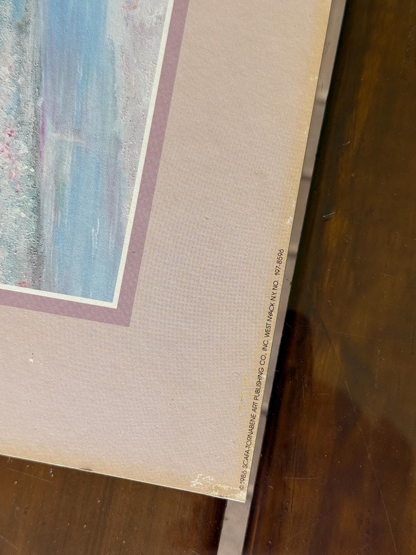 Vintage Matted Floral Print, Renaud Signed French Landscape Art