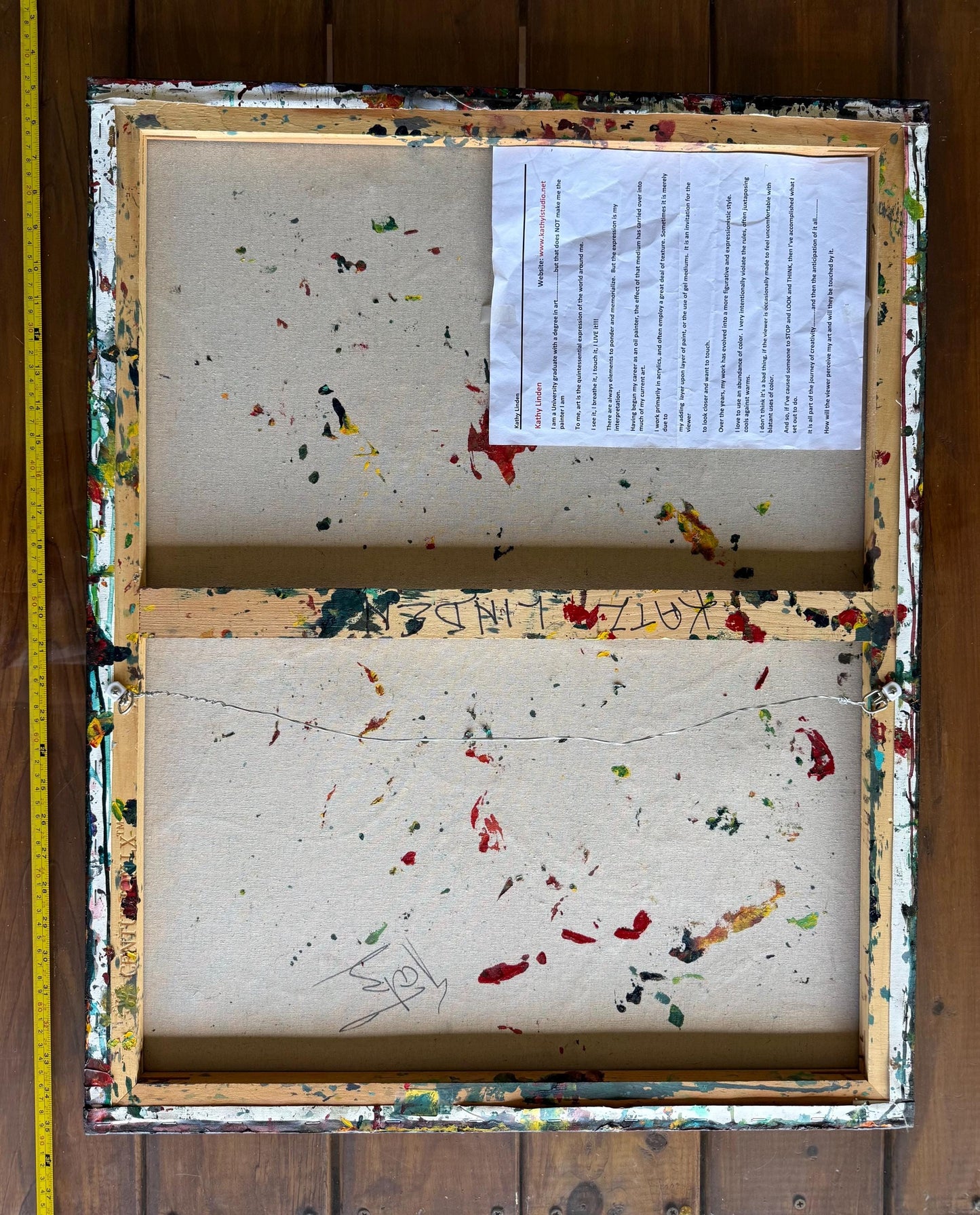 An Original Painted Canvas Art Signed By Kathy Linden Abstract Expressionist Art