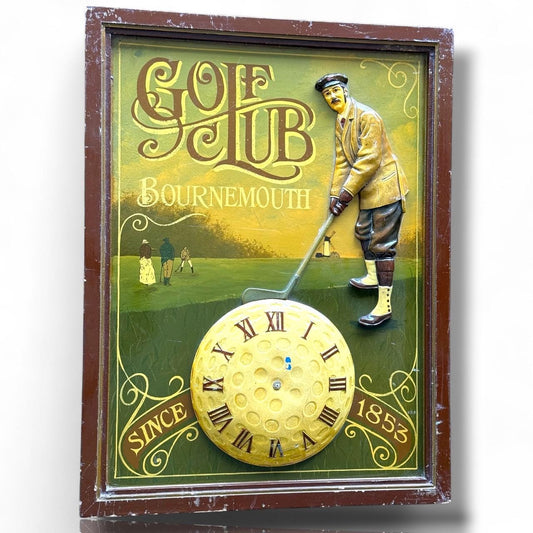 Vintage Bournemouth Golf Club Sign Clock, 1853