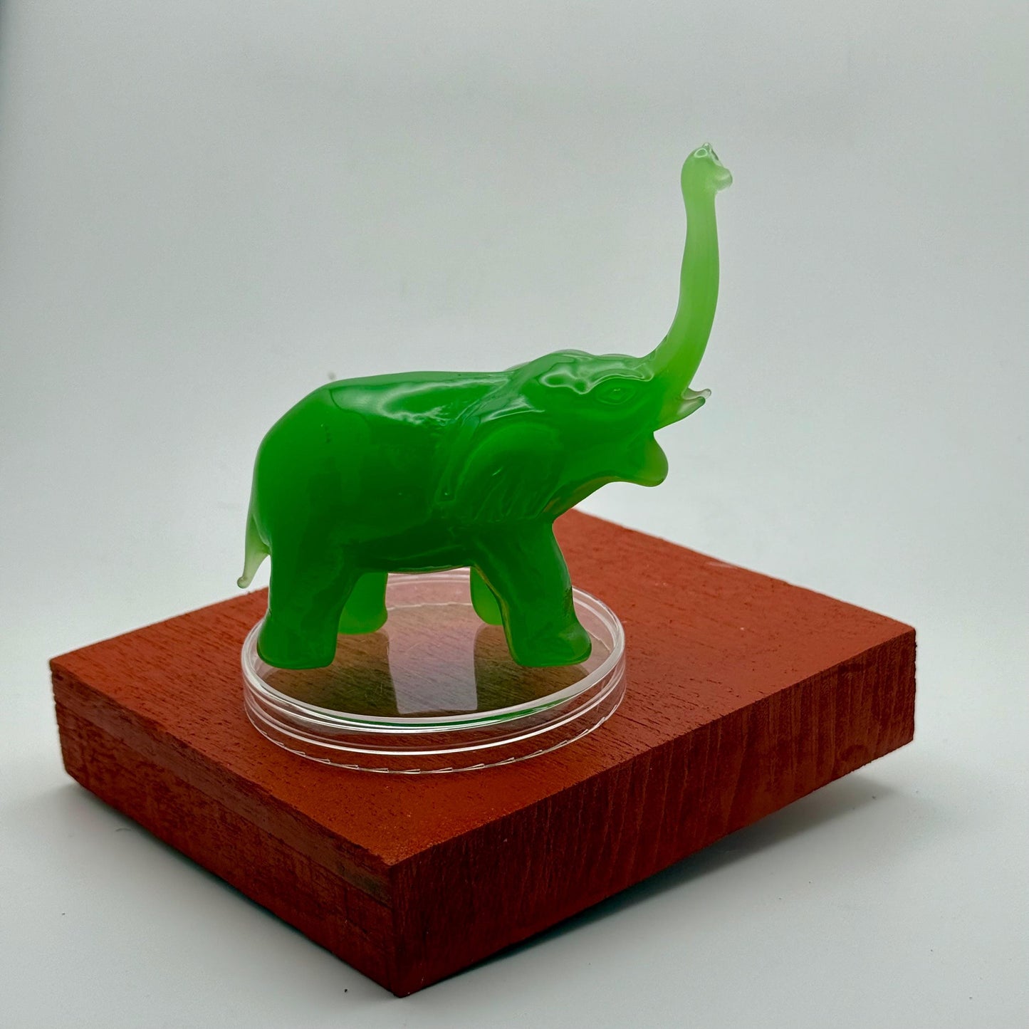 Antique Vintage Jade Hand Carved Elephant Figure Collector Display Piece