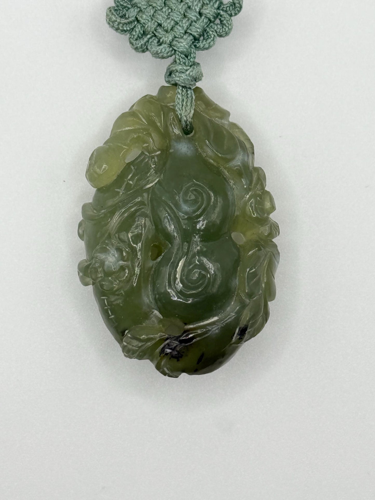 A Natural Fine Grade Green Jade Hand Carved Antique Asian Amulet Pendant Piece