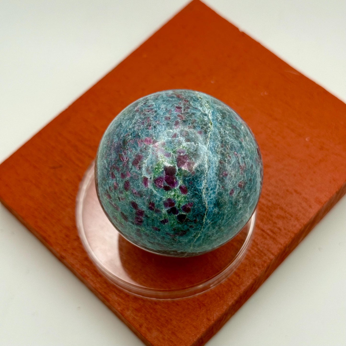 A Fine Ruby Kyanite Quartz Crystal Sphere Geode Mineral Specimen Charm