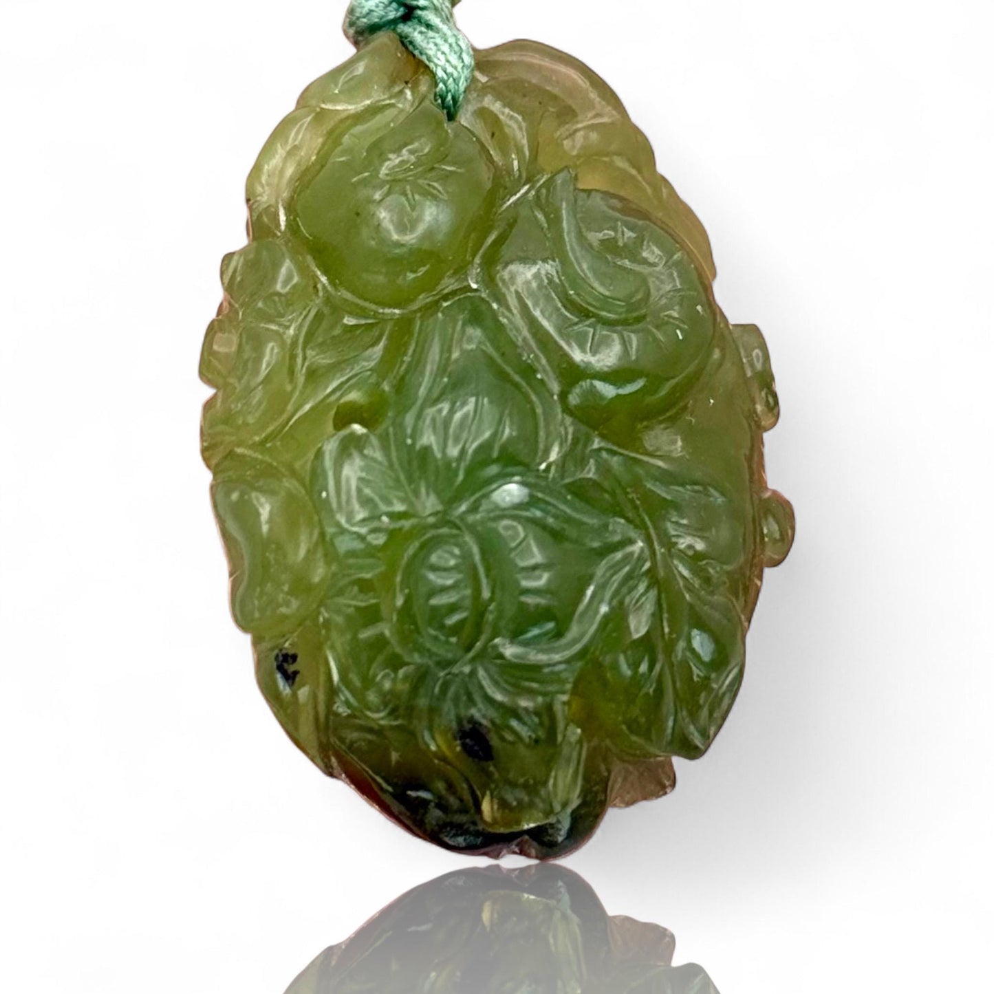 A Natural Fine Grade Green Jade Hand Carved Antique Asian Amulet Pendant Piece