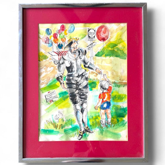 An Original Watercolor Painting One of a Kind Don Quixote A La Mancha Art Piece